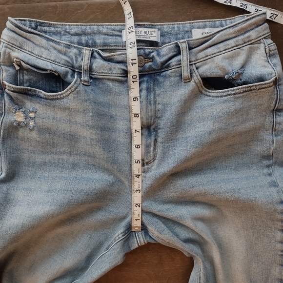 Judy Blue Adrian High Rise Straight Leg Split Hem Jeans - Picture 14 of 16